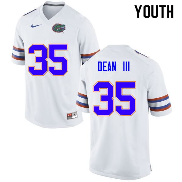 NCAA Florida Gators Trey Dean III Youth #35 Nike White Stitched Authentic College Football Jersey IHM6164XW